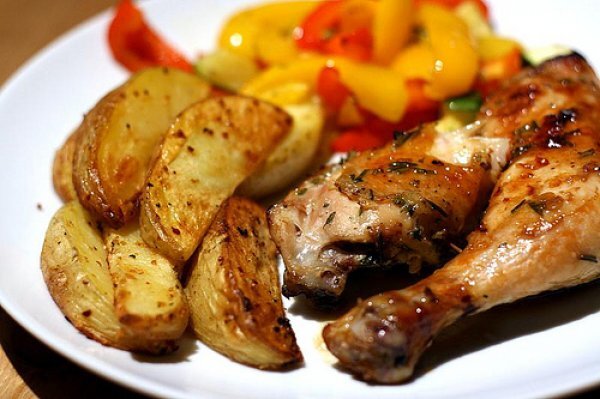 Куриные ножки с картофелем в духовке – рецепт с фото