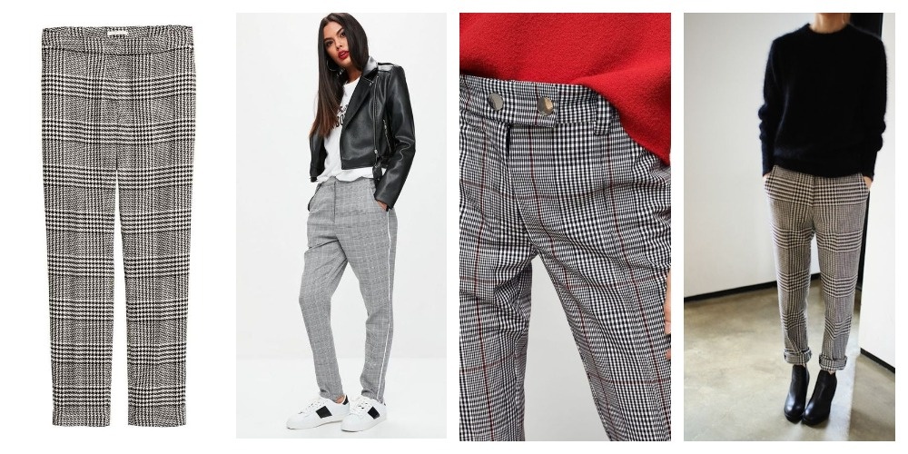 Серые брюки в клетку могут быть разными