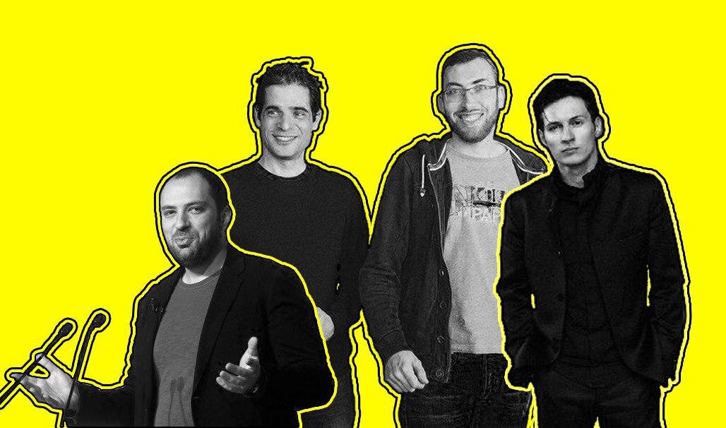 слева направо: создатель Ватсап, создатели Вайбер, Павел Дуров