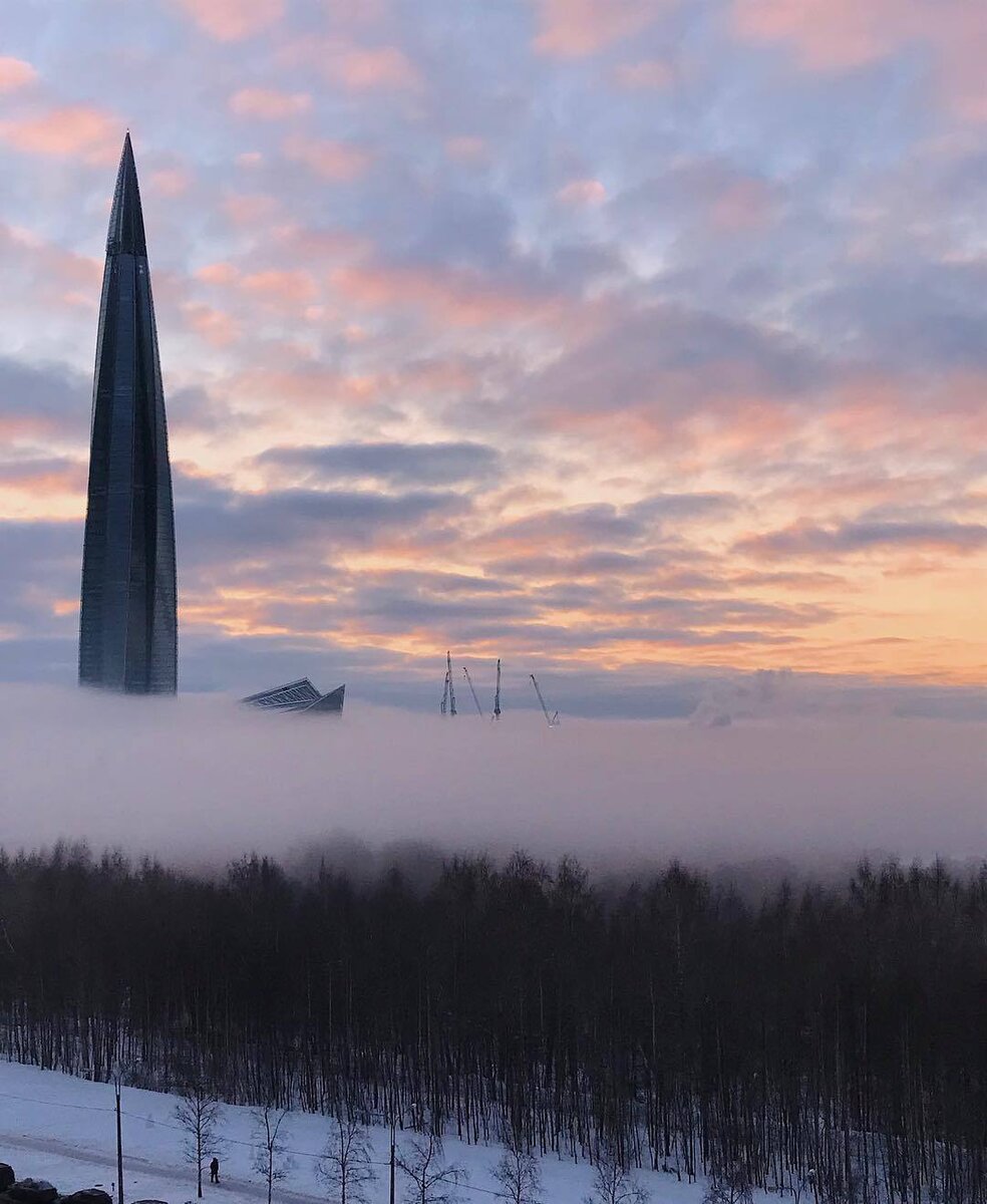 Вид с крыши лахта центра