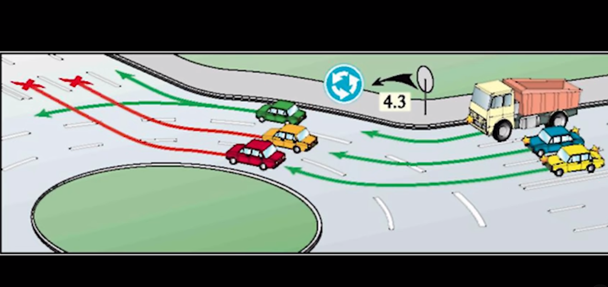 ПДД пункт 8.5 круговое движение. Круговое движение три полосы. Порядок съезда с кругового движения.