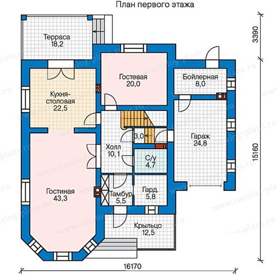 Интересный проект двухэтажного дома 270м² с тремя спальнями и гаражом |  Проекты Коттеджей | Дзен