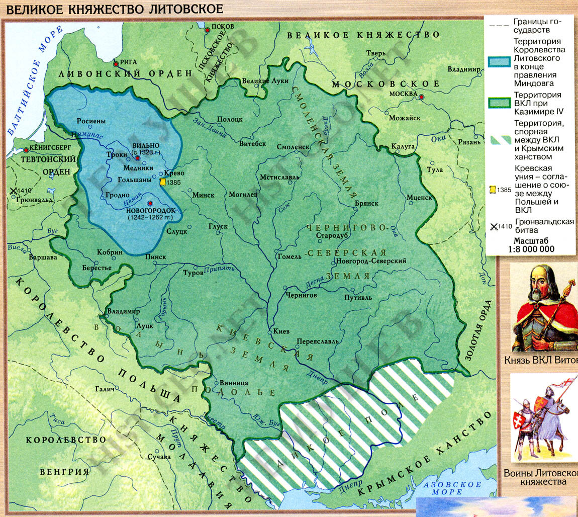 Карта вкл наложенная на современные границы