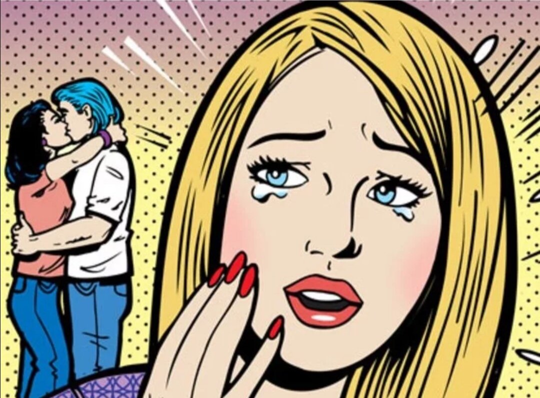 измена иллюстрация. измена мужа. поп арт девушка. супружеская измена. жена изменяет мужу в чулках.