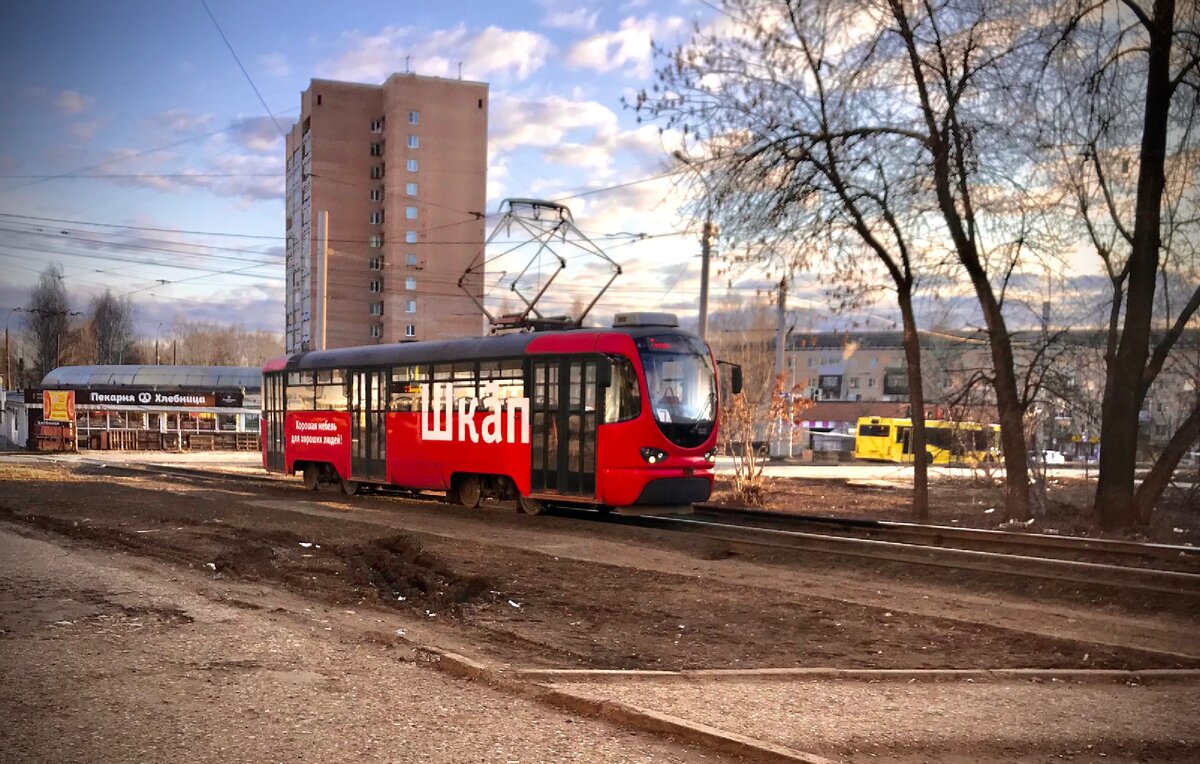 Модернизированная Татра Т3 в Ижевске (апрель 2020 года)