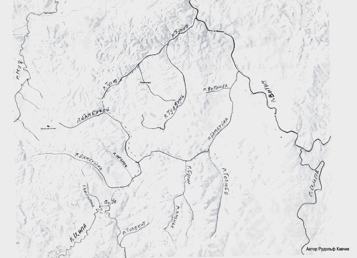 Карта золотоносных рек. Указаны самые богатые реки, на которых было найдено богатое золото.