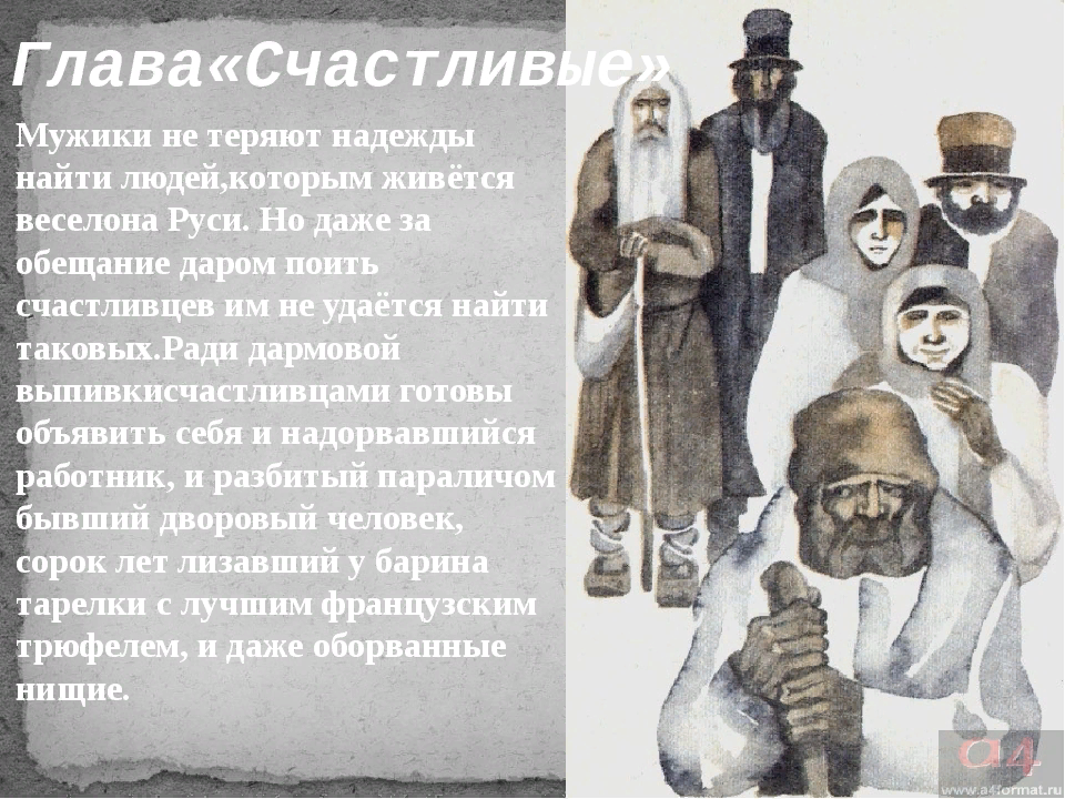 Краткое содержание кому на руси по главам. Поэма кому на Руси жить хорошо. Некрасов глава счастливые таблица. Глава счастливые кому на Руси жить хорошо. Анализ главы счастливые.