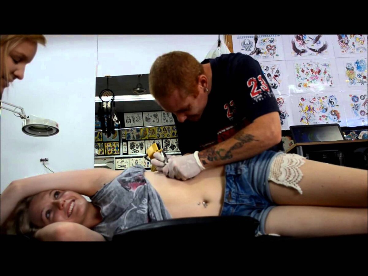 Риб-тату процесс нанесения рисунка