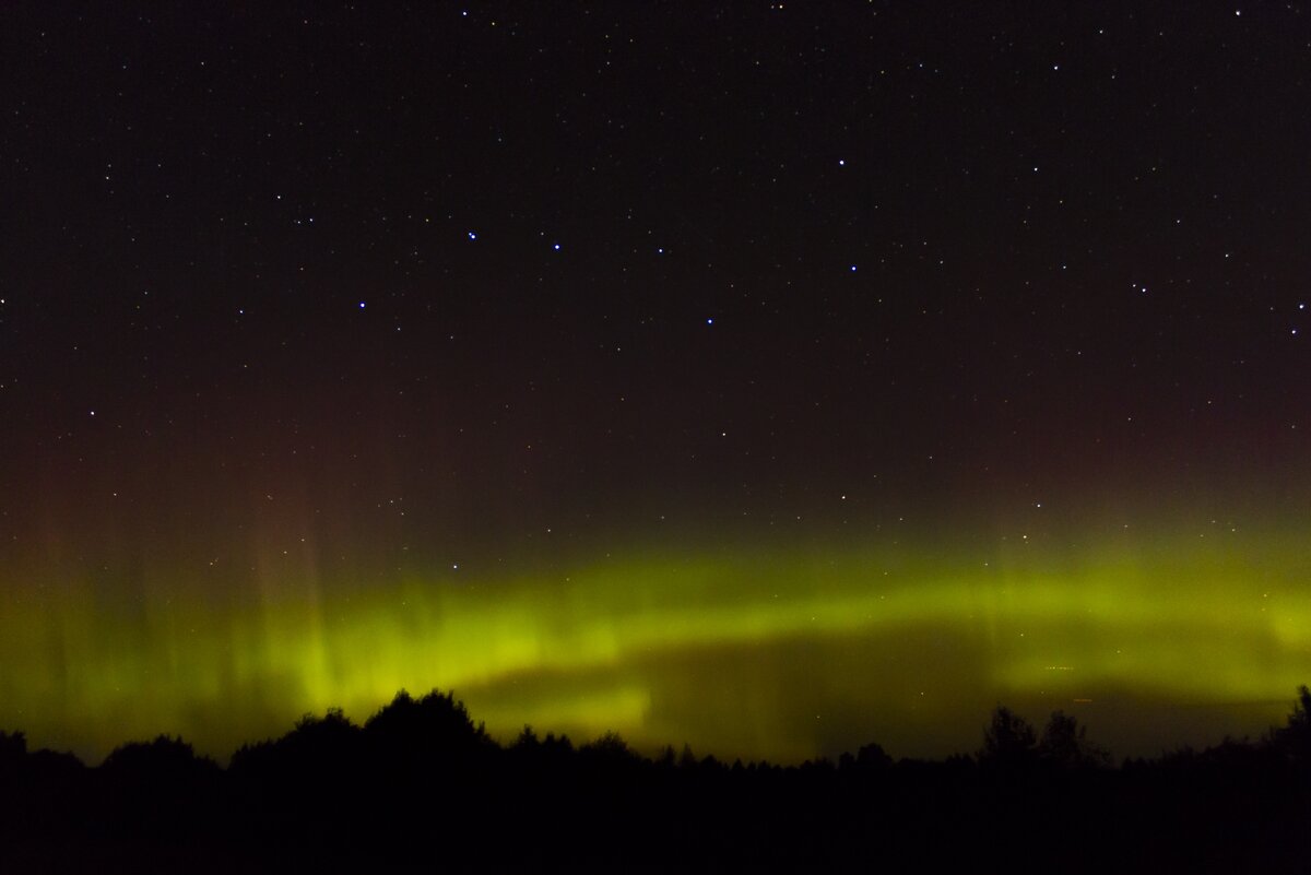 Полярное сияние в ночь 10/11 сентября в Вологодской области, пос. Кубенское (59° с.ш.).