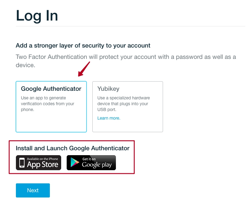 Нужно скачать приложение Google Authenticator на устройство