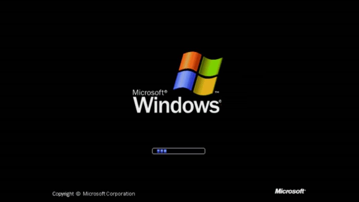 Лого загрузки Windows XP компании Microsoft