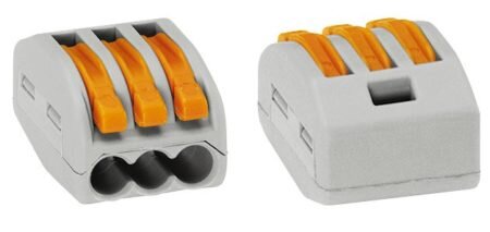 Используйте клеммы, к примеру – WAGO. Они не только обеспечат надежное соединение, но и позволят произвести его гораздо быстрее. Что также весьма удобно – с помощью клемм вполне реально соединить несколько проводов как с разным сечением, так и вовсе произведенных из различных металлов. Контакт при этом будет надежнее некуда. Клеммы – также прекрасный вариант для соединения проводов в люстре или розетке.