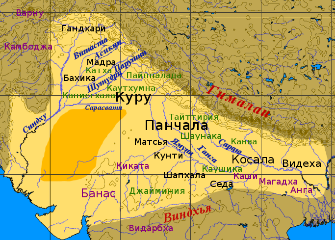 Арьяварта — страна ариев, описанная в Ригведе 