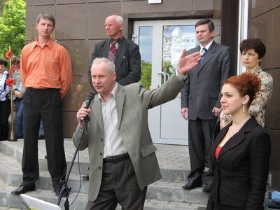 Адкрыццё "Пасажа". Выступае бізнесовец Крук.2008 г. Фота аўтара.

