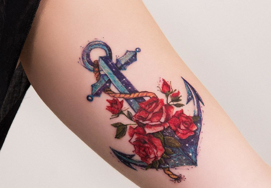 Смысл дизайна тату «Якорь»