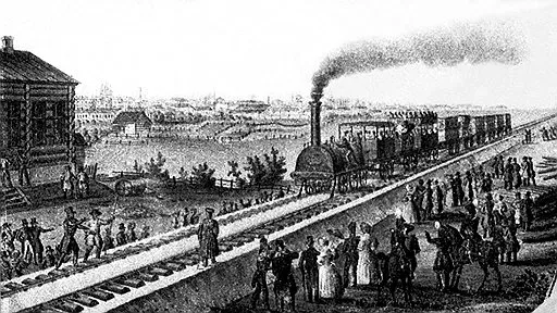 Первая пассажирская железная дорога России 1836 - 1837 г.г.