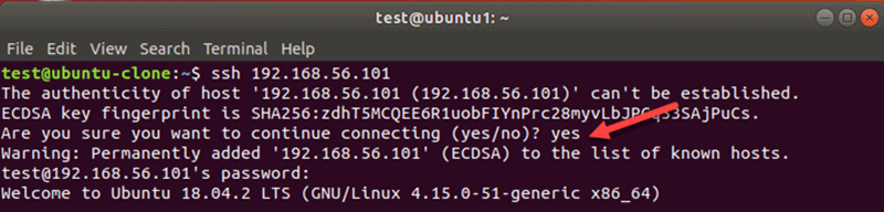 ssh 192.168.56.101