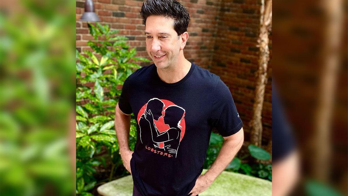 Дэвид Швиммер надел футболку с рисунком своего персонажа и Рейчел