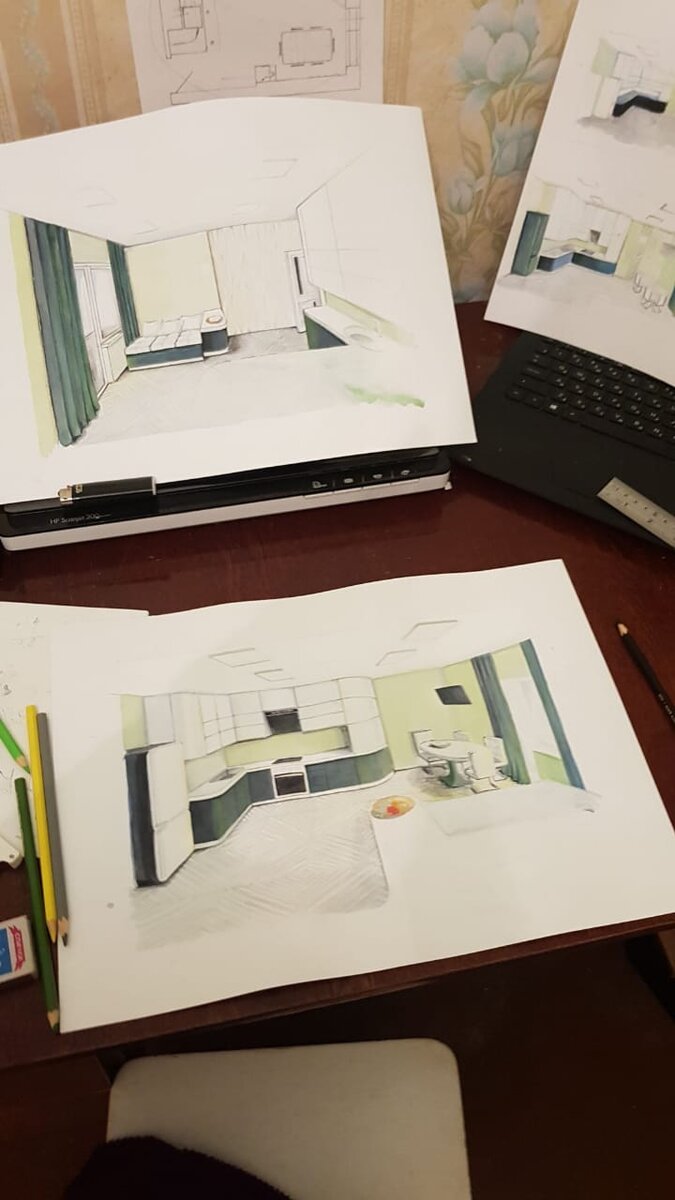 Даже тогда, когда я еще и думать не думал о том, что буду заниматься дизайном интерьера, я любил представить то, как это будет выглядеть. Соответственно изобразить. В последствии, узнал, что это - целое направление - Интерьерный скетчинг (обучение которому, кстати, стоит не дешево).