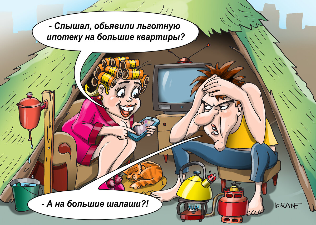 Карикатуры про жильё