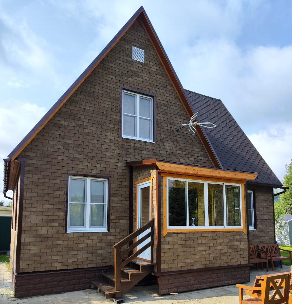 Каркасный дом с отделкой под кирпич