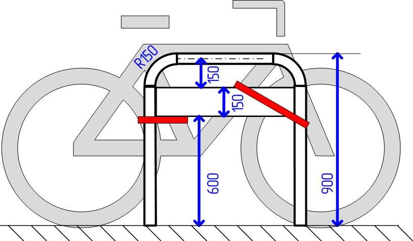 Велостоянка чертеж с размерами