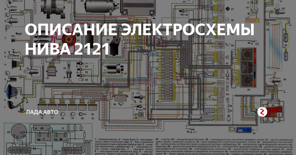 Нива 4х4 ВАЗ-21213 1994-2006: Схема электрических соединений системы впрыска (СМ