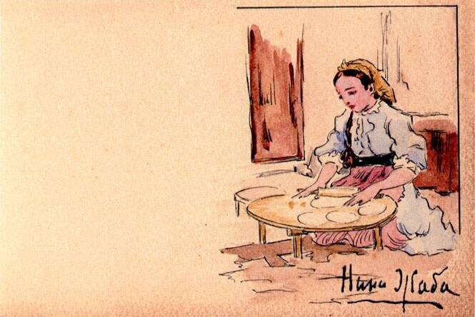 Открытка с рисунком художницы Нины Жаба 