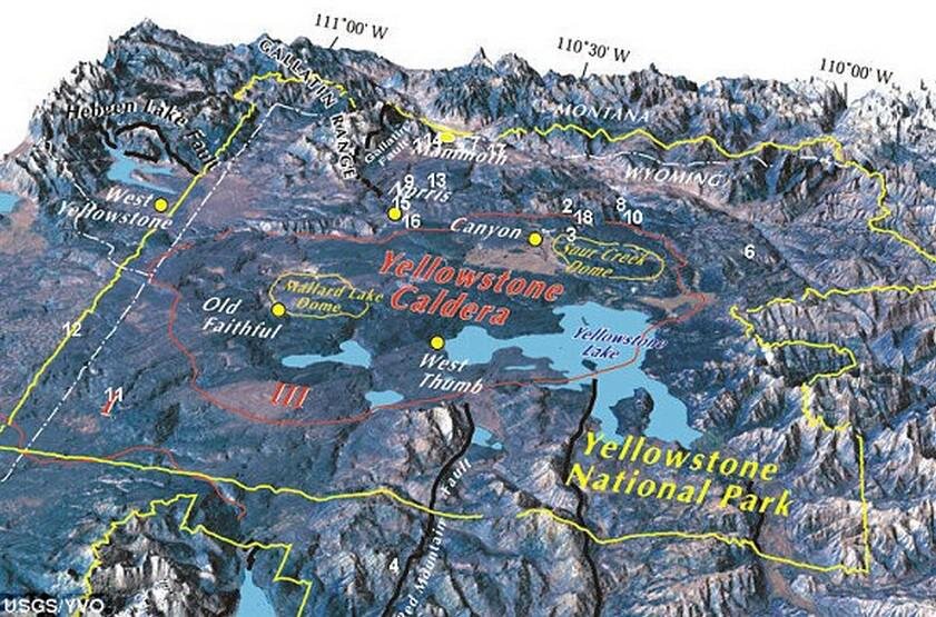 Национальный парк йеллоустонский карта