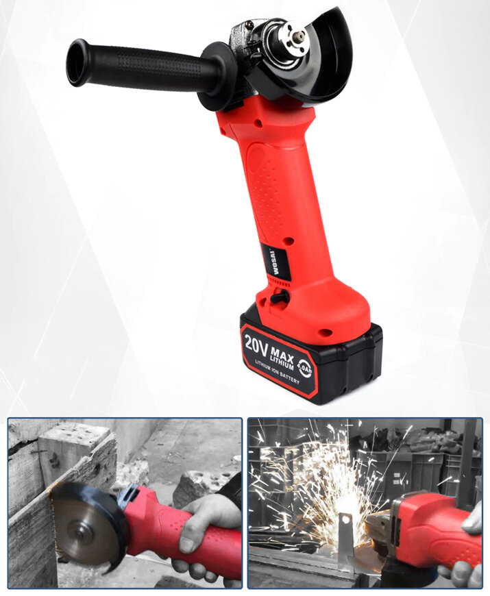 Беспроводная УШМ (болгарка) на литиевом аккумуляторе WOSAI 20V