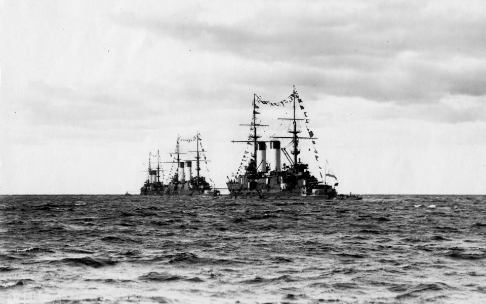 Броненосцы типа «Бородино» из состава 2-ой Тихоокеанской эскадры. Ист.: tsushima.su