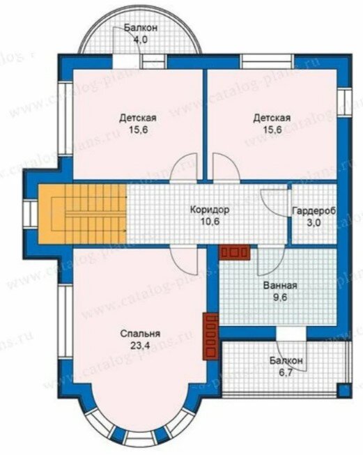 План второго этажа. Фото с канала "Проекты коттеджей"
