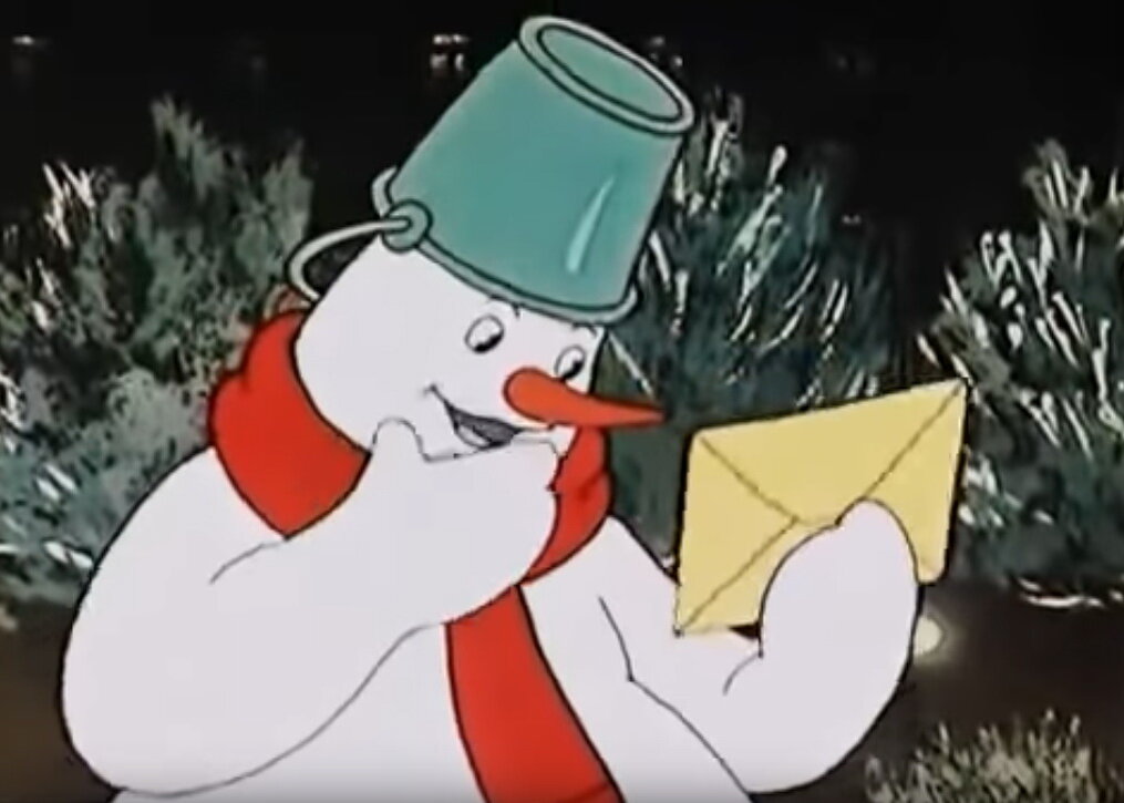 Кадр из мультфильма "Снеговик-почтовик"