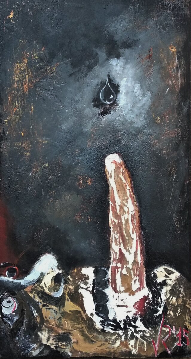 Виктор Ремезов Жажда, двп, акрил, 65х35, 2015 г