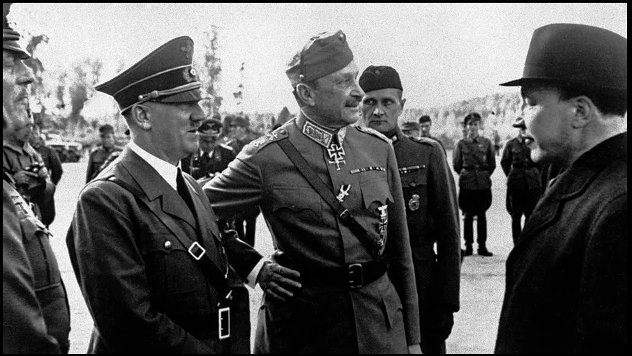 Адольф Гитлер и Карл Маннергейм (президент Финляндии). В годы Второй Мировой Швеция и Финляндия были полностью на стороне Гитлеровской Германии (изображение взято из открытых источников)