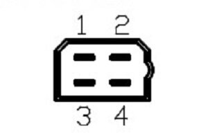 Рис. 2. Распиновка 4-х контактного разъёма светодиодных СГУ.
