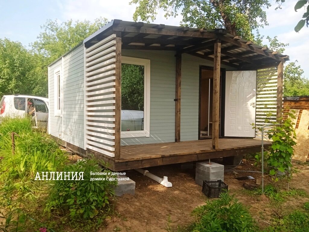 Дачный домик с террасой "Полынь", двухмодульный (4,8 х 4,0 х 2,8 м)