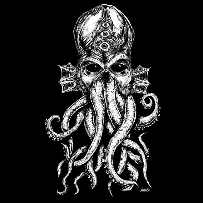 Голова Ктулху. Источник: https://vertebrae33.bigcartel.com/product/cthulhu-shirt