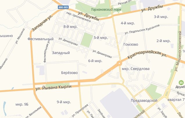 Улицы на карте Йошкар-Олы