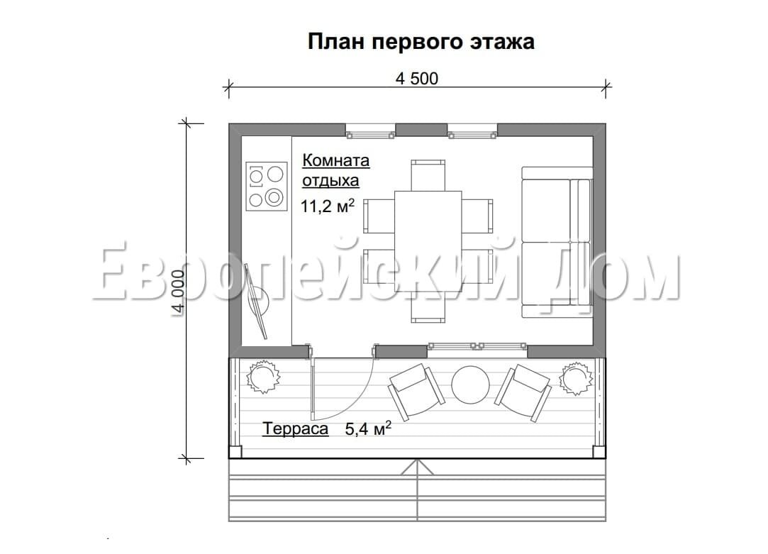 Планировка с вариантом расстановки мебели. Источник фото: dom-bt.com