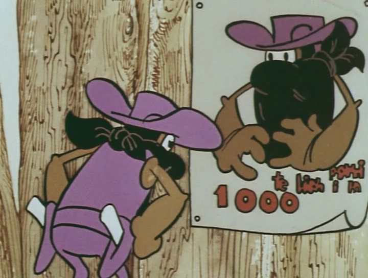 Кадр из мультипликационного фильма "Раз ковбой, два ковбой".