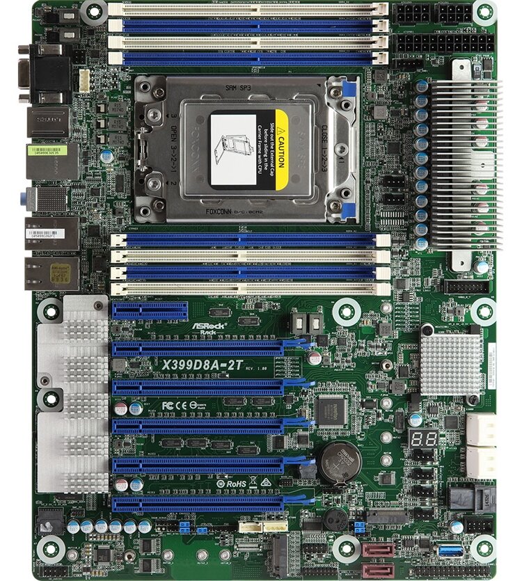  Компания ASRock Rack анонсировала материнскую плату X399D8A-2T, предназначенную для создания рабочих станций на аппаратной платформе AMD.-2
