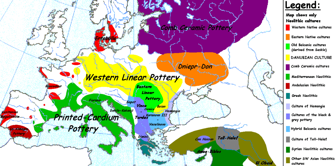 Европа около 4500-4000 лет до н. э.