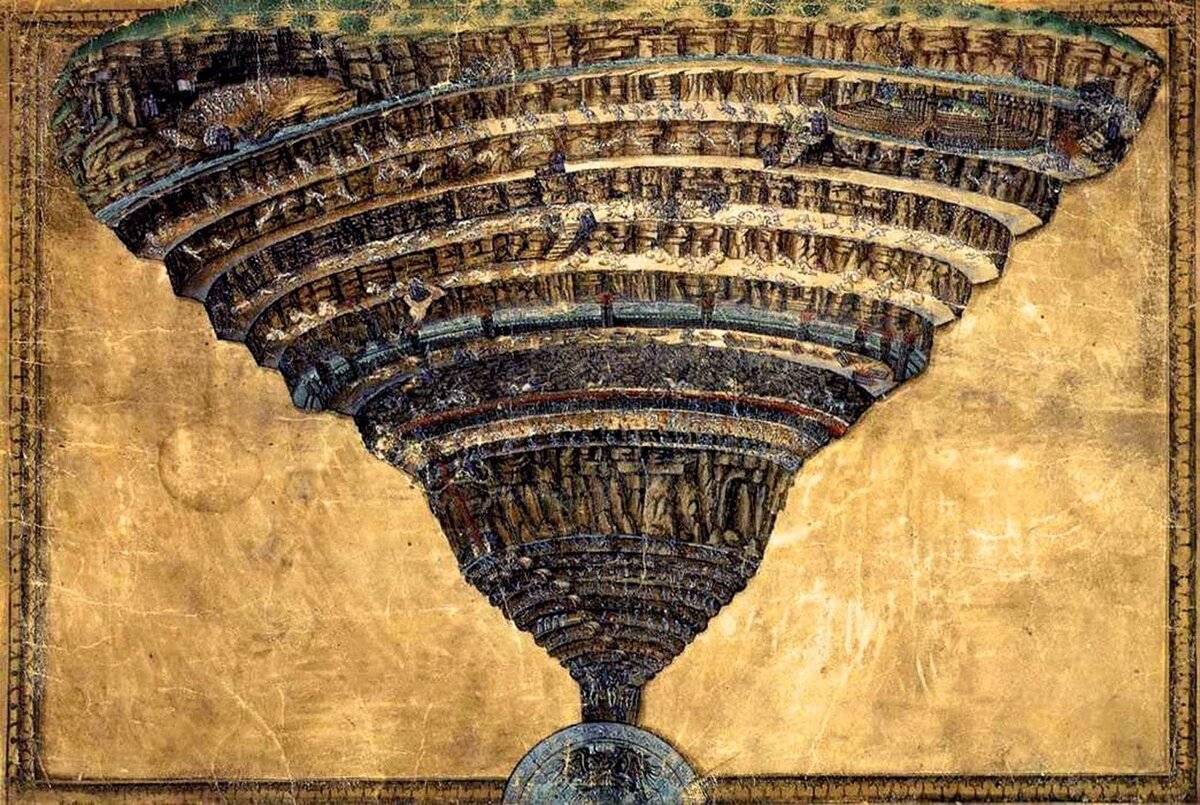 Сандро Ботичелли "Бездна ада", 1480