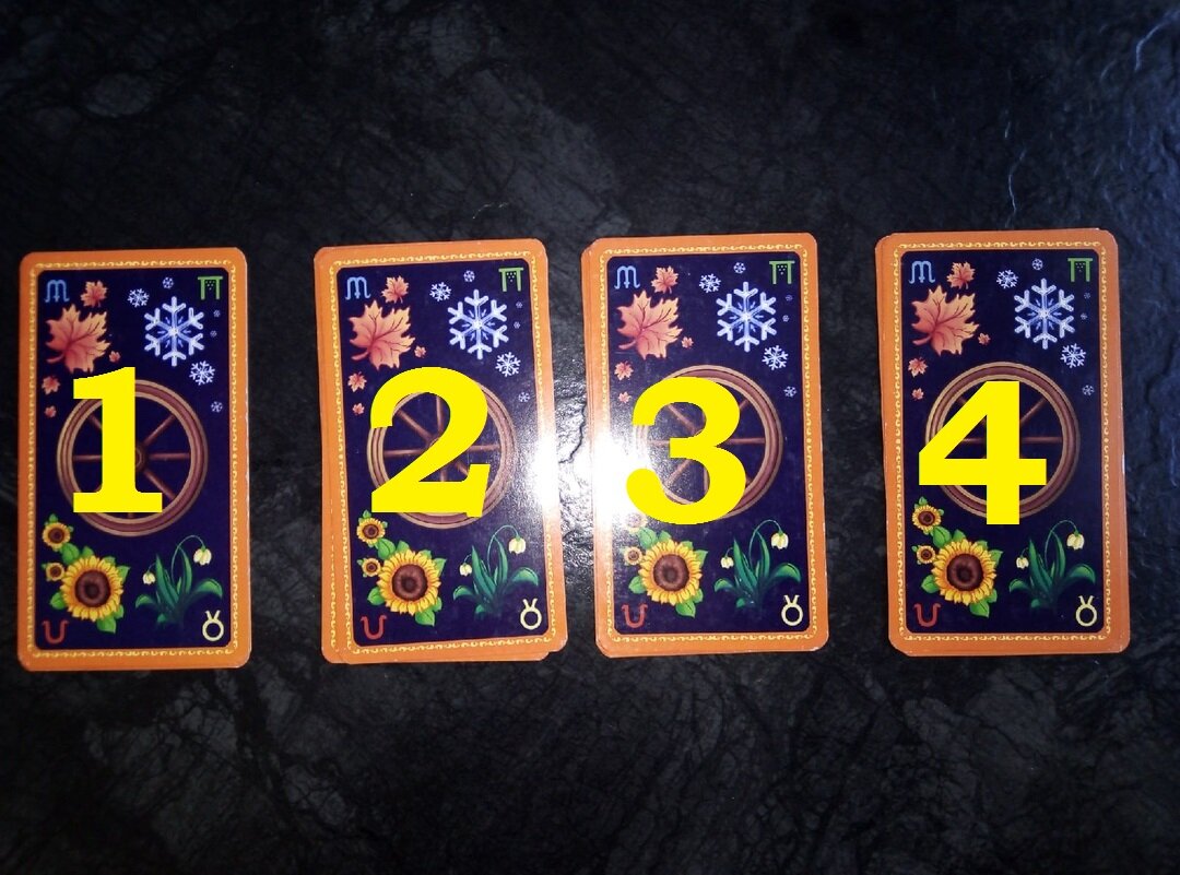 Выберите одну из 4 групп карт...