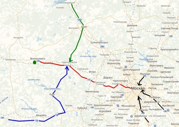 С севера и юга можно проехать к городу по трассе М10 или М1, но нужно свернуть в Клине или после Можайска соответственно