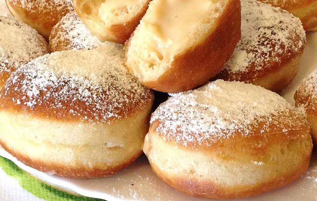 Для канала С.Пудовъ: Рецепт: Берлинеры с заварным кремом "Парижский крем"