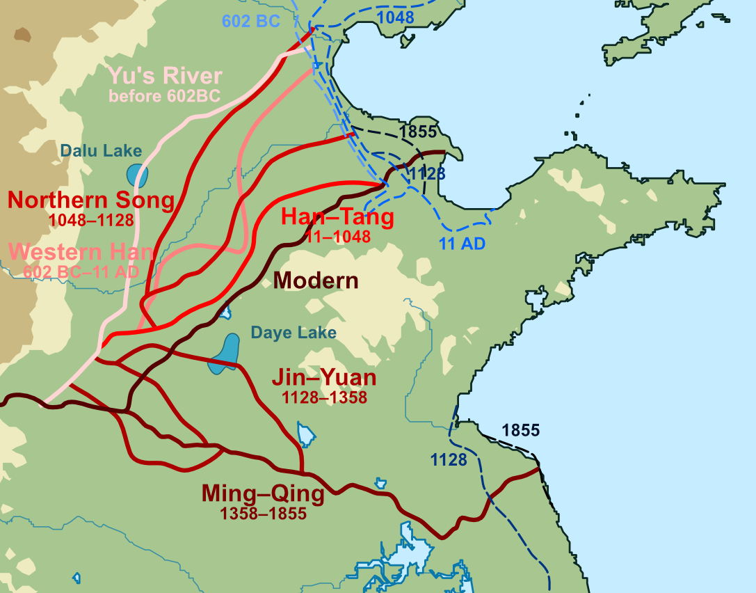 Изменение реки. Хуанхэ изменение русла. Изменение русла реки Хуанхэ на карте. Смена русла Хуанхэ. Хуанхэ река изменения русла.