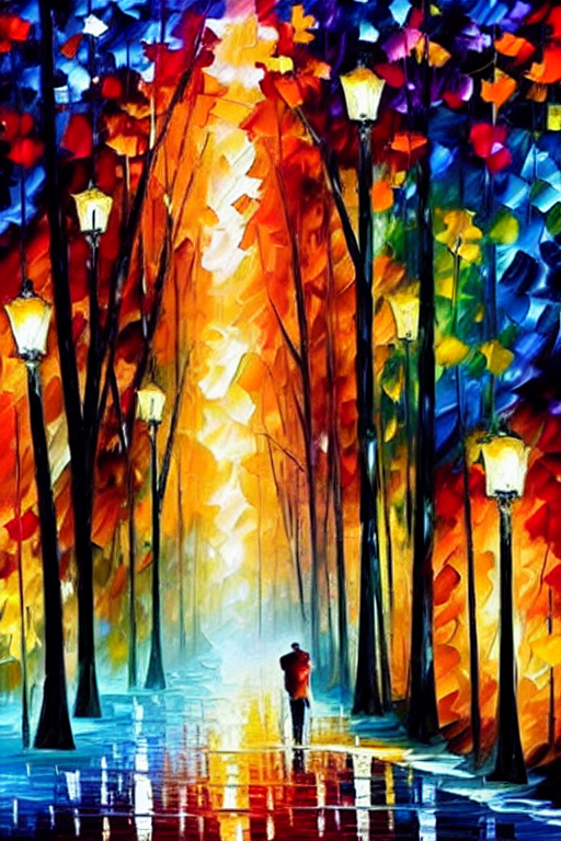 Leonid Afremov and Stable Diffusion