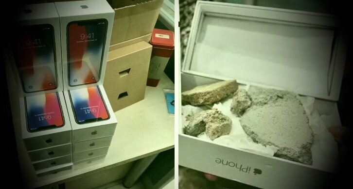 Купленный Iphone в таком магазине. Камни в коробке для веса.